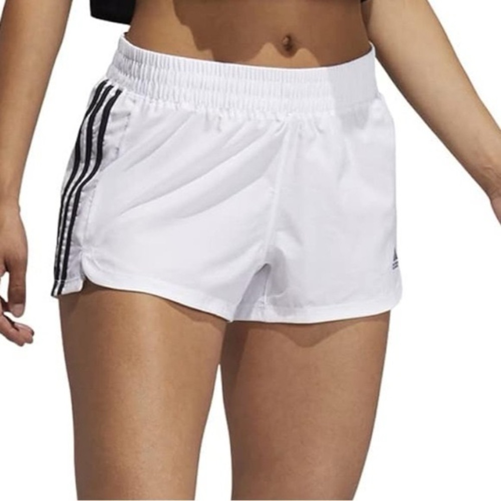 Adidas Women's White and Black Athletic Shorts